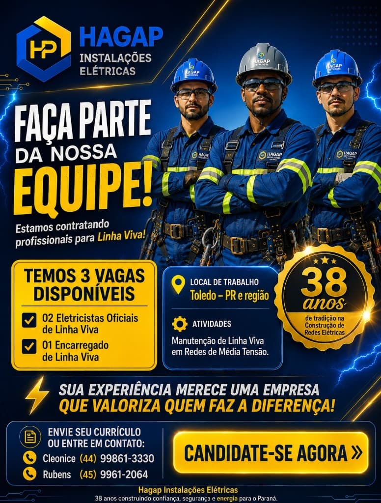 Vagas Linha Viva — Hagap Instalações Elétricas