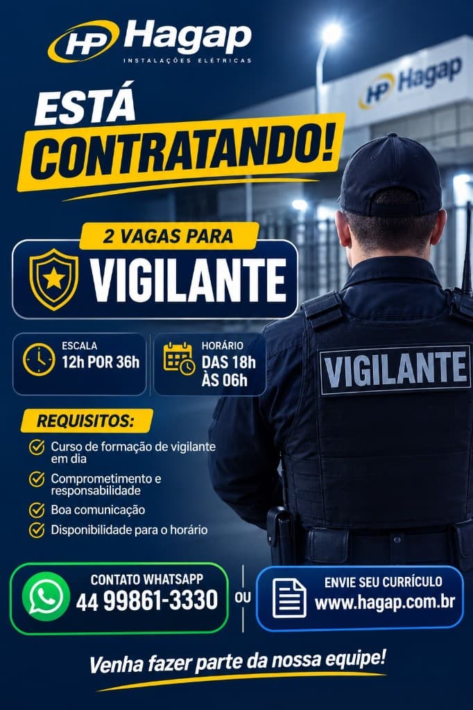 Vagas de Vigilante — Hagap Instalações Elétricas
